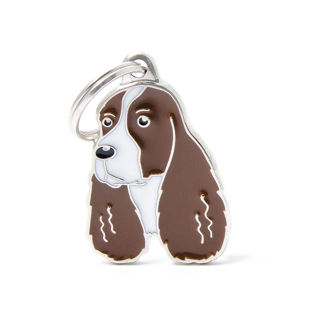 Medaglietta Cane Springer Spaniel Bianco Marrone Medaglietta Cane Springer Spaniel Bianco Marrone